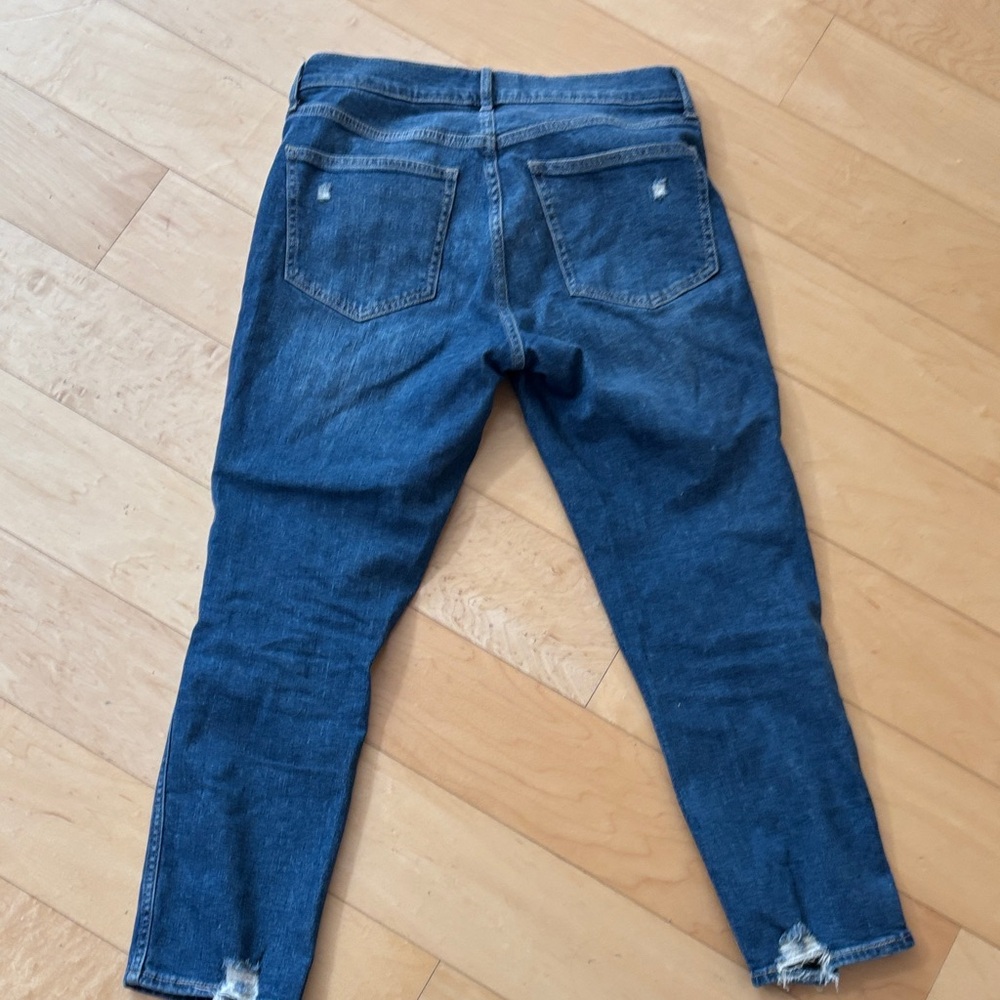 GAP Distressed Vintage Slim 29s Jeans in Deep Blue - Picture 8 of 11